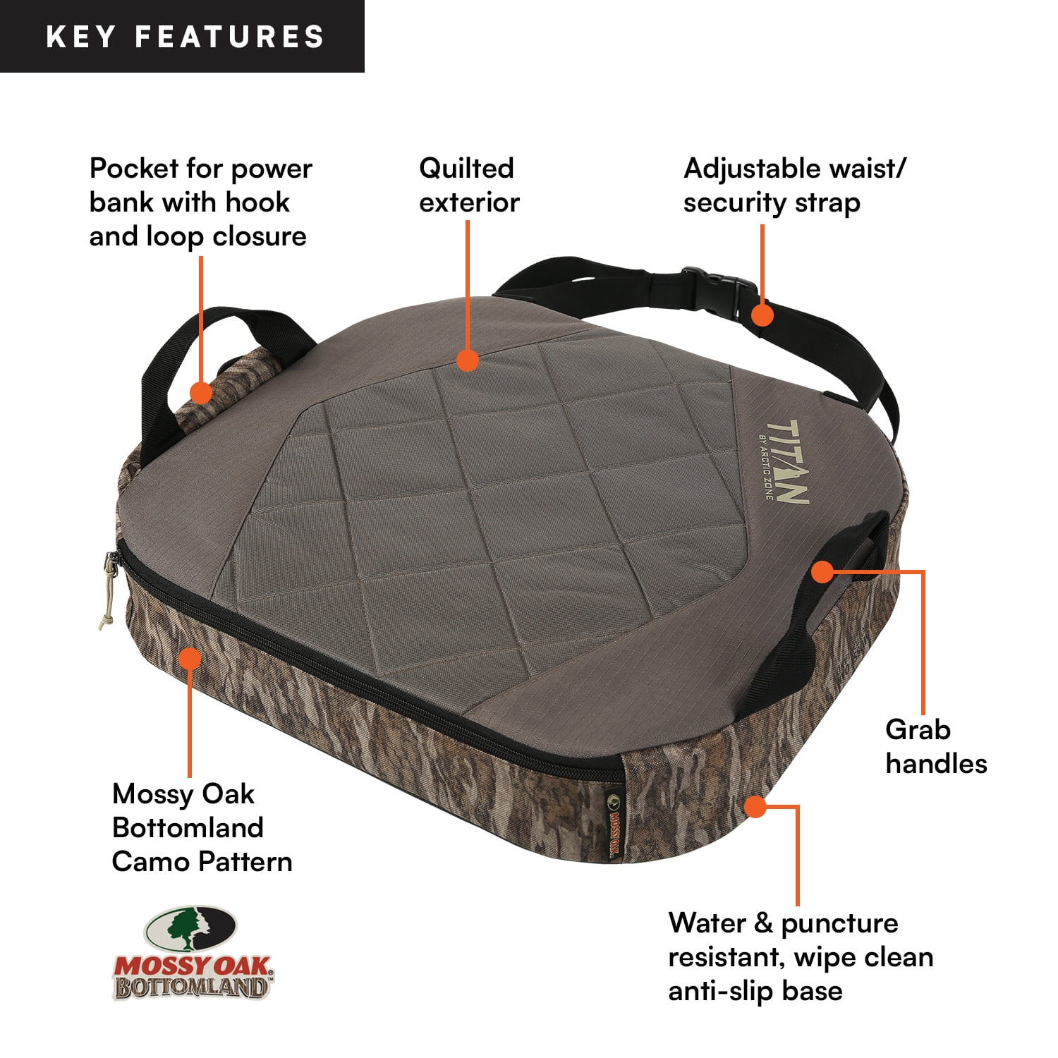 Titan by Arctic Zone Temperature Controlled Seat Cushion in Mossy