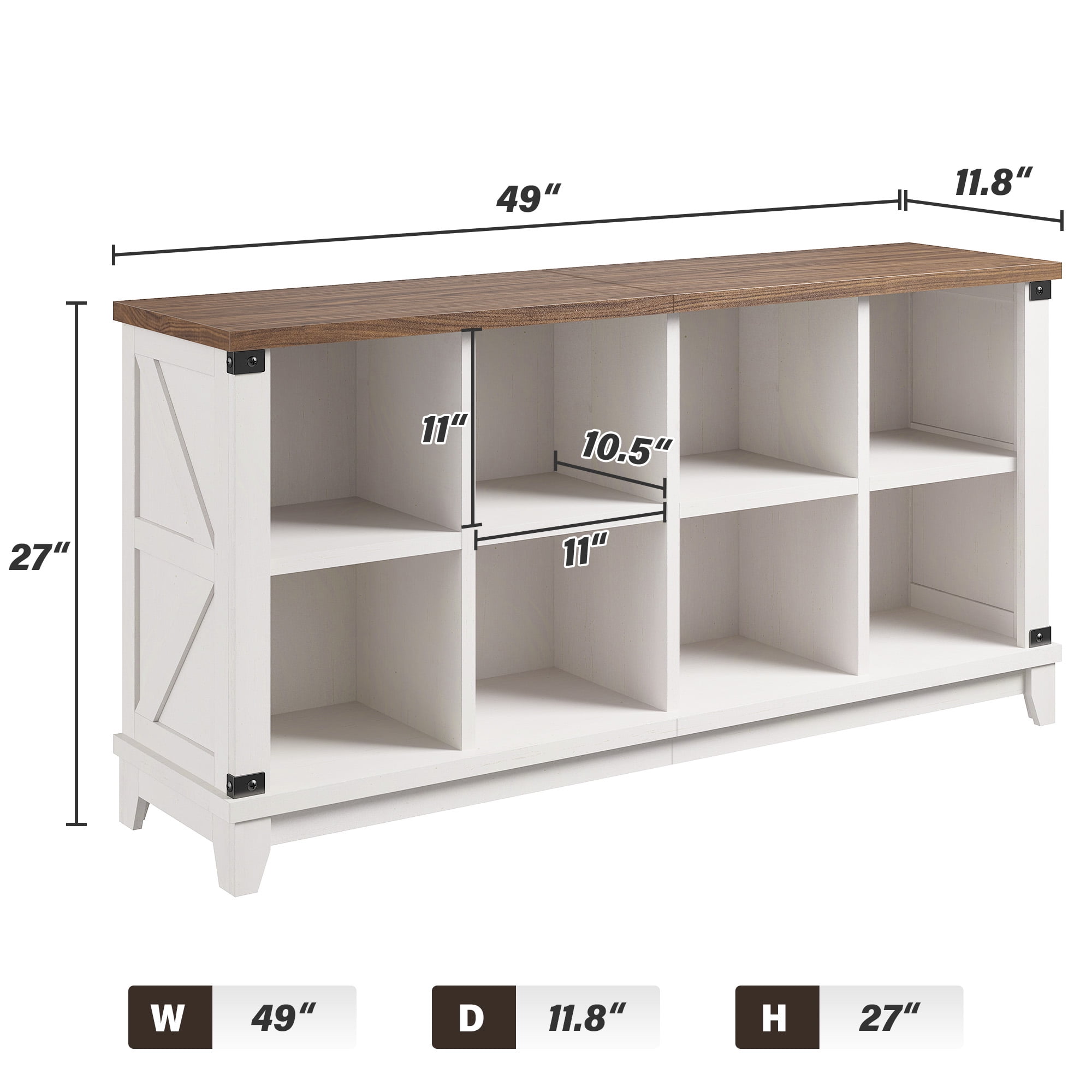 EnHomee 8 Cube Storage Organizer for Bedroom Cube Organizer White 49"W*27"H*11.8"D
