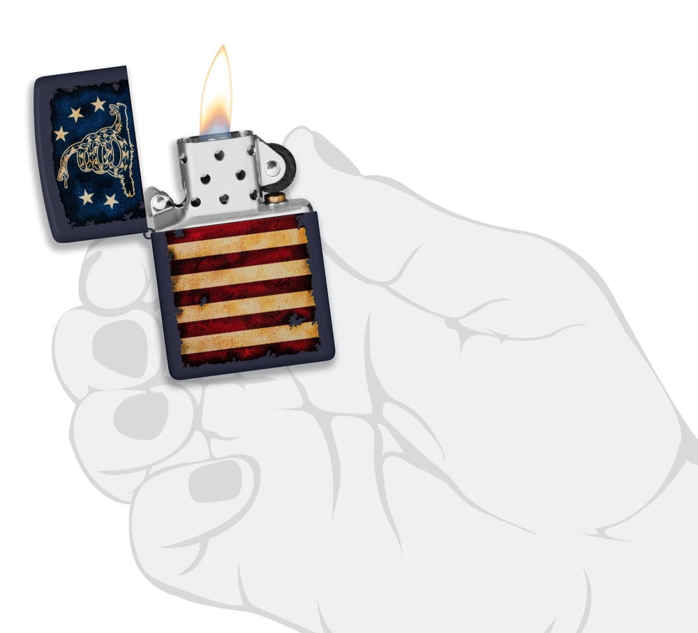 Zippo Don't Tread On Me US Flag Navy Matte Pocket Lighter
