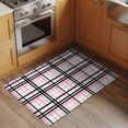 thumbnail image 3 of 2x3 Door Mat Rug, Pink Black Plaid Non-Skid Rubber Backing Large Rectangle Rugs - Living Room Bedroom Home Office, Farmhouse Pink Black Checkered Indoor Floor Mat Carpets Washable Rug, 3 of 9
