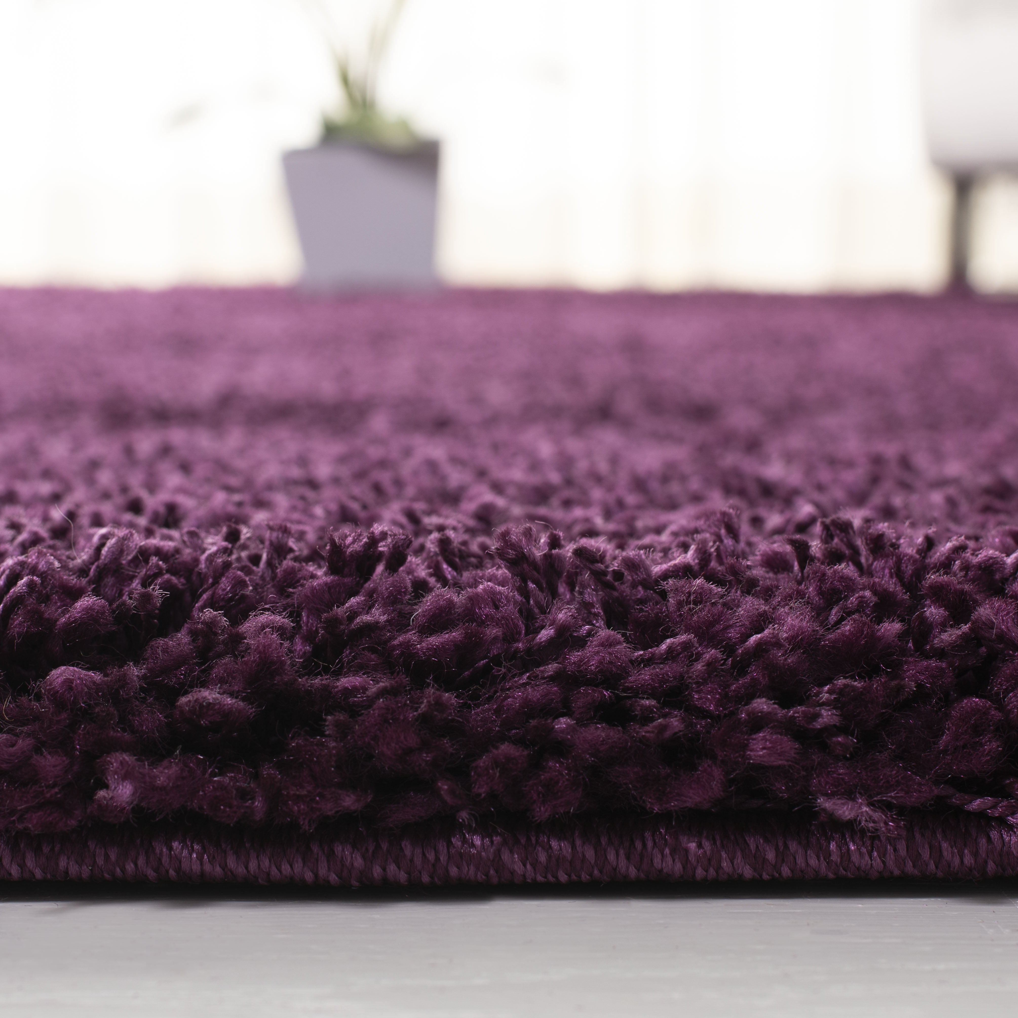 SAFAVIEH California Plush Solid Shag Area Rug, Purple, 9'6" x 13' - Large - Modern Design, Purple, Non-Shedding & Easy Cleaning, Ultra Plush Thick Pile, Ideal for Living Room, Bedroom