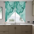 thumbnail image 6 of Turquoise Marble Kitchen Window Curtains, Swag Curtains Valance for Bedroom Living Room Bathroom, Nature Marble Stone Ripple Modern Art Rod Pocket Window Curtain Block Drapes 2 Panels 36"x36", 6 of 7