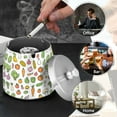 thumbnail image 4 of Yayeee Ashtray with Lid for Cigarette Smokeless Stainless Steel Home Ash Holder, Green Vegetables Pattern, 4 of 7
