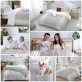 thumbnail image 6 of Grey Striped Bedding 3 Piece Duvet Cover Set Twin Size, Luxurious White Stripes Modern Abstract Art Soft Microfiber Comforter Cover with Zipper Closure & Pillowcases, FadeResistant Quilt Cover, 6 of 9