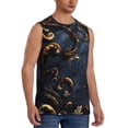 thumbnail image 3 of Salouo Elegant Gold Scrollwork Pattern Men's Sleeveless T Shirts,Men's Regular-Fit Tank Top Sports Shirt for Men Sleeveless Tank Shirt -3X-Large, 3 of 6