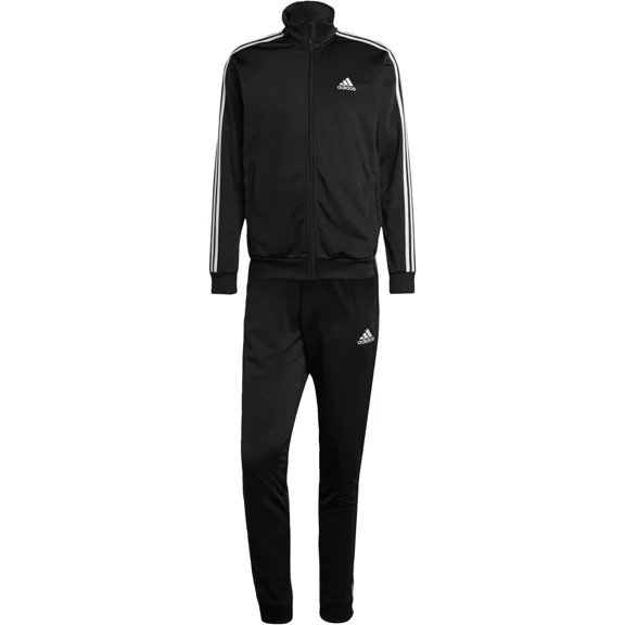 adidas Men's Essentials 3-Stripes Track Suit - Large Black/White