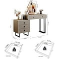 Makeup Vanity Desk with Cloud Lighted Mirror with Power Outlet and LED