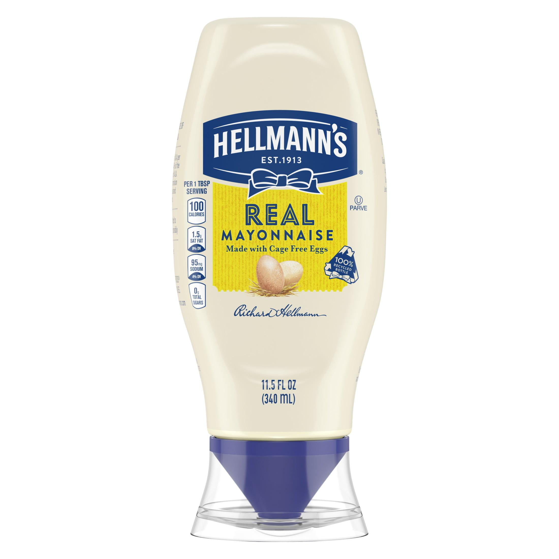 (12 pack) Hellmann's Real Mayonnaise, Sandwich Spread Condiments, 11.5 fl oz Squeeze Bottle​