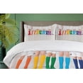 thumbnail image 4 of Ambesonne Colorful Duvet Cover Set, in Rainbow Socks, 2-Calking, Pale Taupe Multicolor, 4 of 7