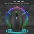 thumbnail image 4 of Wireless Computer Mouse with USB Receiver Rechargeable Silent 2.4G Portable Optical Wireless Computer Mice(Matte Black), 4 of 4