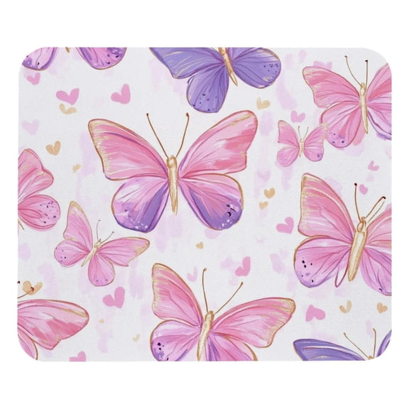 PhooArto Comfortable Mouse Pad Butterfly Heart Pattern Desktop Mousepad , 21 x 25 cm Mouse Mat, Non-Slip Rubber Base, Improves Speed and Precision