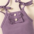 thumbnail image 3 of Dooleck Ribbed Baby Girl Clothes Strap Bodysuit Floral Bloomer Shorts Infant Outfit, 3 of 8