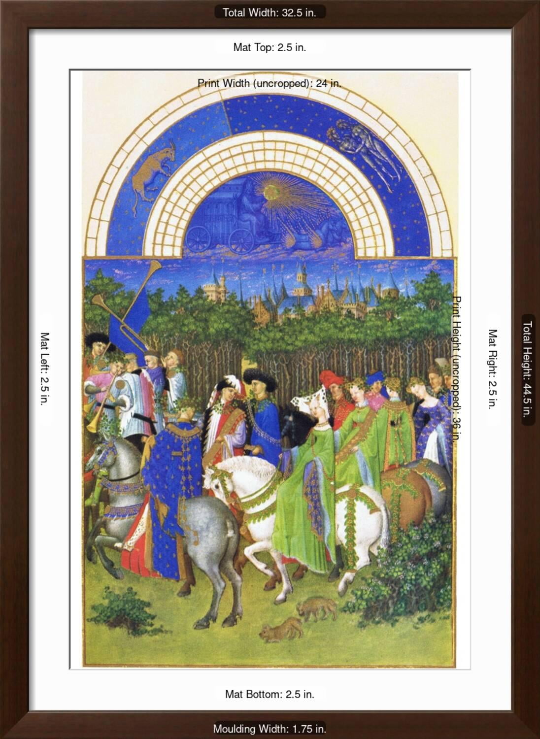 Le Tres Riches Heures Du Duc De Berry - May Framed Art Print by Paul Herman & Jean Limbourg, 24" x 36", Sold by Art.com