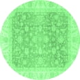 thumbnail image 1 of Ahgly Company Indoor Round Oriental Emerald Green Traditional Area Rugs, 6' Round, 1 of 4