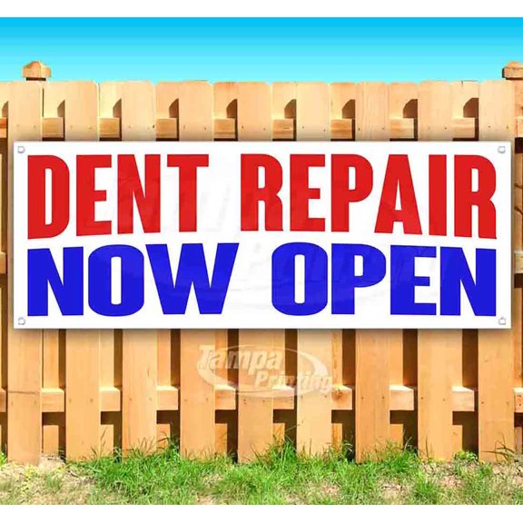 Dent Repair Now Open 13 oz Vinyl Banner With Metal Grommets