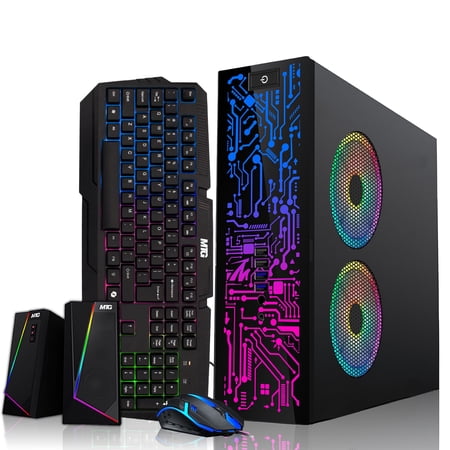 Restored HP G2 Desktop Computer PC, Intel Core i3, 16GB RAM, 512GB SSD, RGB Speaker, RGB Keyboard with AI-Enabled Copilot Key Mouse, 2X ARGB Fan WiFi, Win 10 Pro (Refurbished)