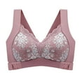 thumbnail image 4 of CHUANK Women‘s Front Closure Posture Wireless Back Support Lace Full Coverage Bra Sky Blue 4XL, 4 of 8