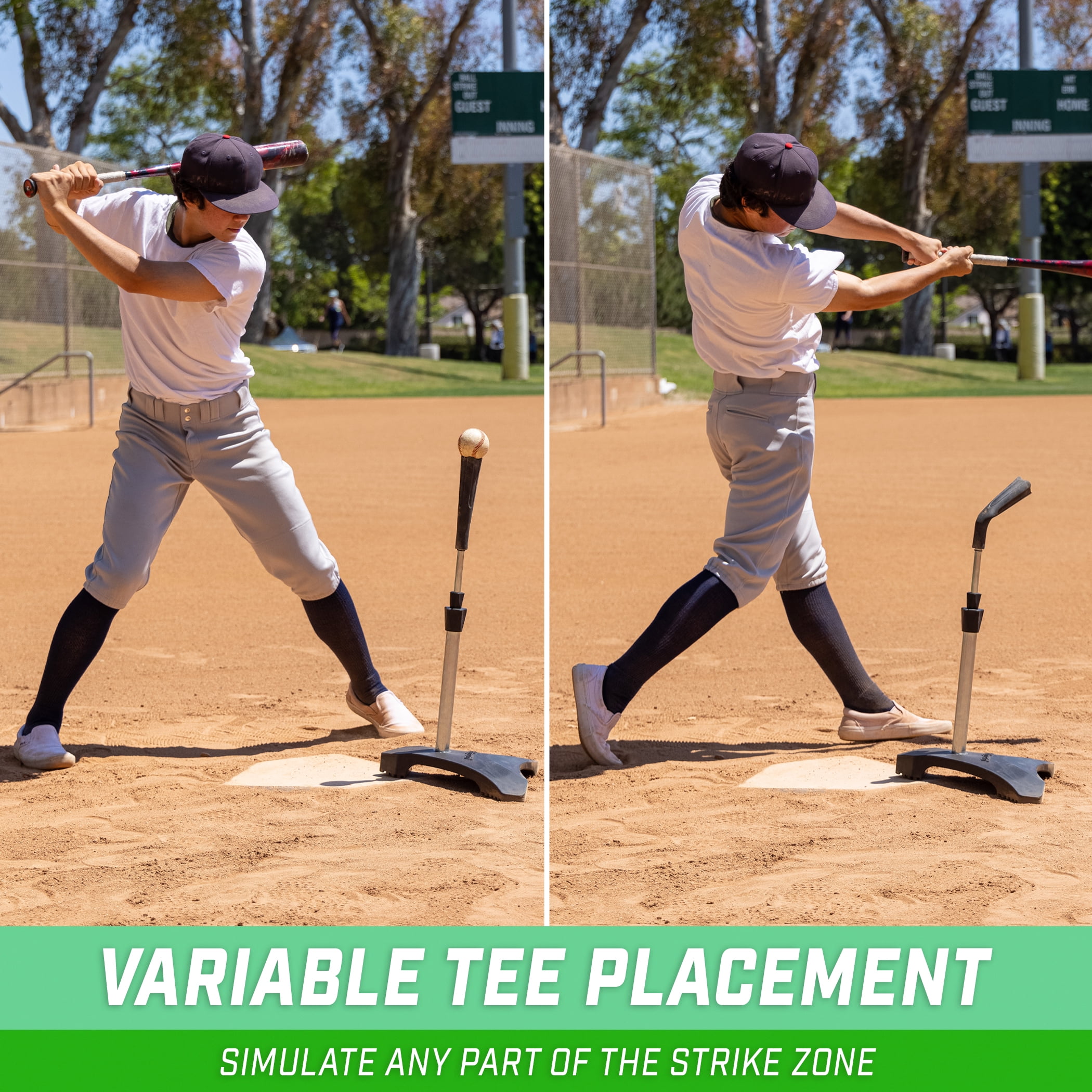 GoSports Baseball & Softball Pro Batting Tee with Heavy Duty Tripod Base Design and Adjustable Height