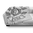 thumbnail image 3 of Auto Mechanic Soft Flannel Fleece Blanket, Emblem Like Illustration with Rubber Tire Tools and Repair Service Typography, Cozy Plush for Indoor and Outdoor Use, 60" x 80", Grey White, by Ambesonne, 3 of 6