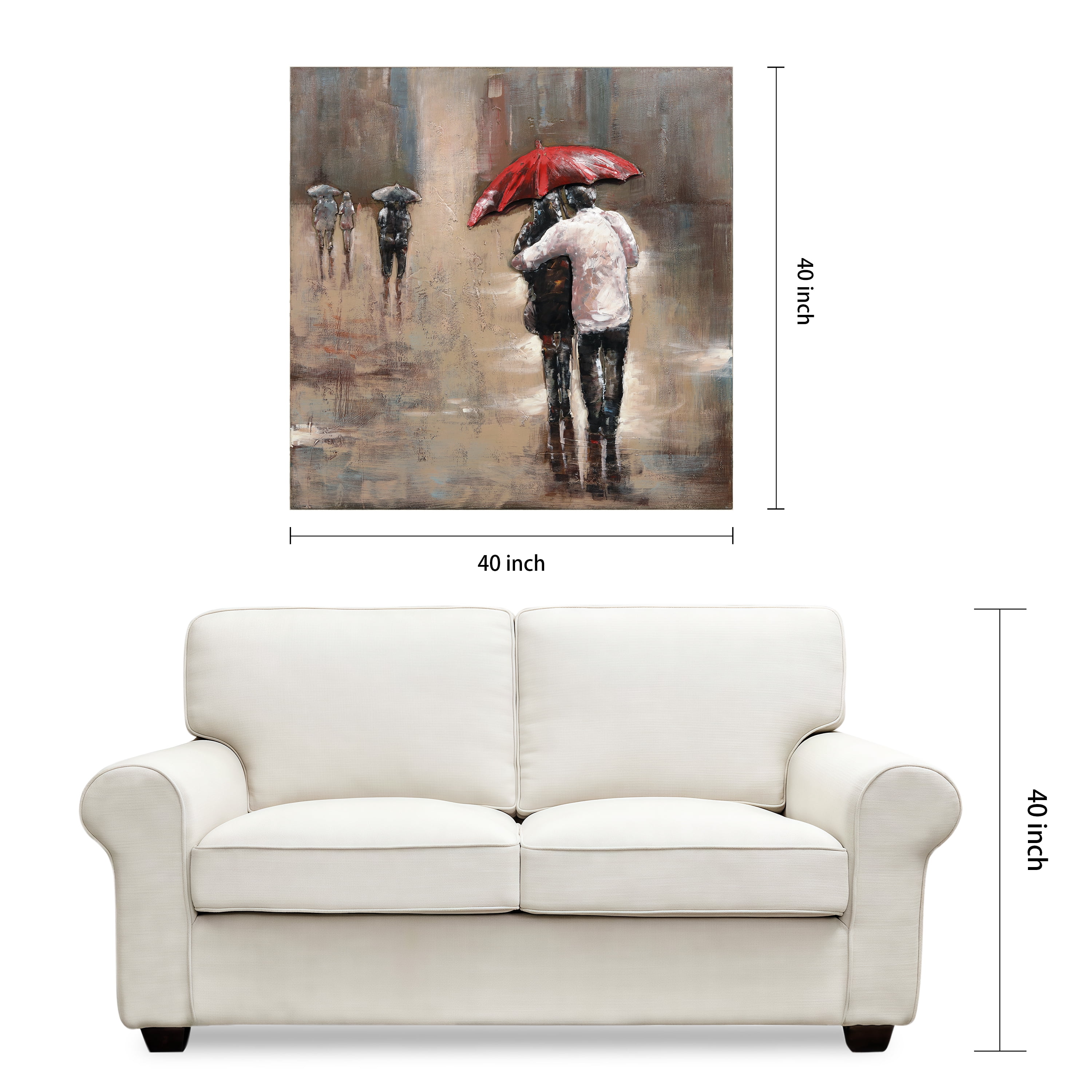 Empire Art Direct Empire Art "Rain"Primo Mixed Media Hand Painted Iron Wall Sculpture