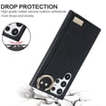 thumbnail image 3 of Allytechgroup Galaxy S22 Ultra Case with Keychain, Luxury Girly PU Leather Back Cover Bracket Stand Shockproof Bumper Drop Proof Phone Case Cover for Samsung Galaxy S22 Ultra, Black, 3 of 8