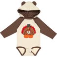 thumbnail image 3 of Inktastic Thanksgiving Turkey with Pumpkin Boys or Girls Long Sleeve Baby Bodysuit, 3 of 5