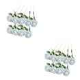 thumbnail image 4 of Advancent Paquete de 9 flores artificiales, decoración de rosas, ramo de manualidades para bodas, atmósfera, habitación, accesorios de fotografía Azul blanco 2piezas Advancent CBP258425, 4 of 5