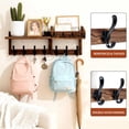 thumbnail image 4 of 29-Inch Wooden Wall Mount Coat Rack with Shelf - 4-in-1 Entryway Organizer with 11 Hooks & Mail Holder, 4 of 7