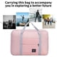 thumbnail image 4 of Bolsa de viaje grande con funda para carrito | Bolsa organizadora plegable para gimnasio y deportes | Tela Oxford impermeable | Morado, azul y rosa | Equipaje de mano para hombre y mujer, 4 of 7