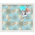thumbnail image 2 of PinPix 17x14 Custom Cork Bulletin Board Bohemian Elephants Lt Blue Poster Board Has a Fabric Style Canvas Finish, Framed in Bohemian Elephants Lt Blue, by ArtToFrames (PinPix-1578), 2 of 5