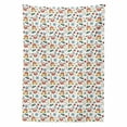 thumbnail image 2 of Jungle Cartoon Tablecloth, Flowers Leaves and a Sloth on a Bus with Branches Botany Scene, Rectangle Satin Table Cover Accent for Dining Room and Kitchen, 60" X 90", White and Multicolor, by Ambesonne, 2 of 2