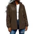 thumbnail image 6 of Edvintorg Windbreaker Jacket Women Lightweight Outdoor Long Sleeve Loose Casual Zip Up Coat Women's Clothing Brown XXL, 6 of 8