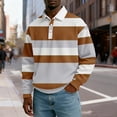 thumbnail image 2 of Ceisia Men's Vintage Waffle Knit Polo Sweater | Loose Drop-Shoulder Color Block Striped Long Sleeve Pullover Gifts, 2 of 5