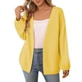 thumbnail image 2 of Lixiuxyad Womens Cardigans Women's Lightweight Cardigan Long Sleeve Casual Knit Sweater Open Front Comfortable Soft Loose Fit Stylish Plain Solid Color,Yellow, 2 of 6