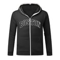 thumbnail image 5 of XIAOCHA Men's Boston City Print Full Zip Hoodie Oversized Long Sleeve Hooded Sweatshirt With Contrast Zipper Retro Casual Hoodies, 5 of 5