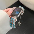 thumbnail image 5 of Pearl Beaded Bracelet Compatible with Apple Watch Bands 38mm 40mm 41mm, Bling Diamond Band Shiny Dressy Metal Strap for iWatch Series 9 8 7 6 5 4 3 2 SE Ultra Women,D, 5 of 7