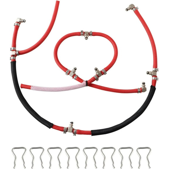 Diesel Injector Fuel Return Hose Line Kit Fit for Duramax 6.6L LLY LBZ LMM 2004-2010 Replace#: 97328733 98062291