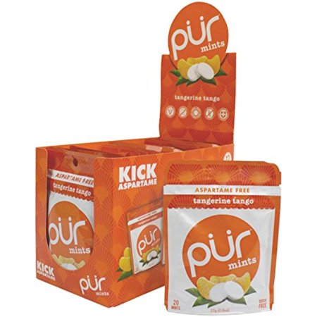 Pur Mints Sugar Free Mints With Xylitol, Aspartame Free + Gluten Free + Vegan & Keto Friendly - Natural Tangerine Tango Flavored Candy, 20 Pieces (Pack Of 12)