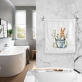 thumbnail image 4 of Ryvnso Easter Rabbit Egg Hand Towels for Bathroom Cotton Face Towel Decorative 15.5x29.5 inch, 4 of 7