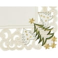 thumbnail image 4 of Fennco Styles Pandoro Collection Holiday Embroidered Christmas Tree Cutwork Border 67 x 67 Inch Tablecloth – Ivory Table Cloth for Christmas Dinner, Family Gathering, Special Events and Home Décor, 4 of 5