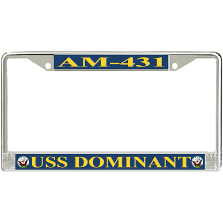 USS Dominant AM-431 License Plate Frame