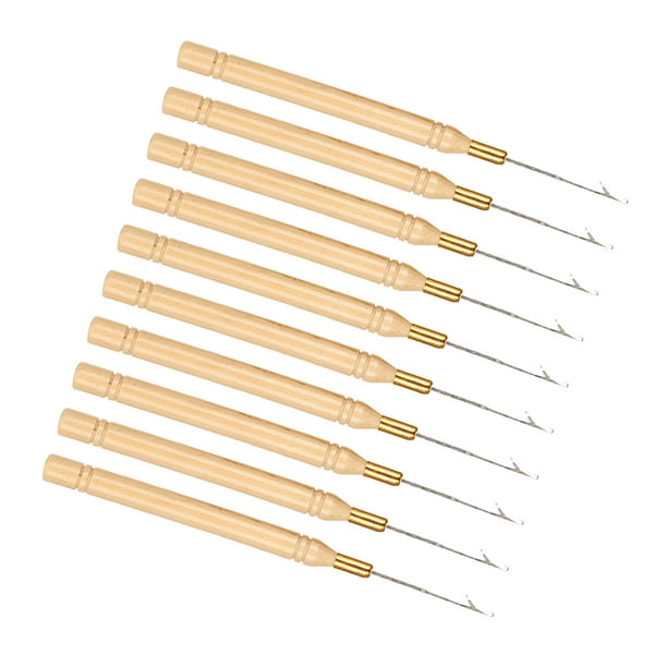 Aguja de Gancho de Extensión del Cabello, Herramiente de Peluca de Extensión Ergonómica de Belleza de 10 piezas, Peinado para el Cabello no Deslizante para el Cabello para