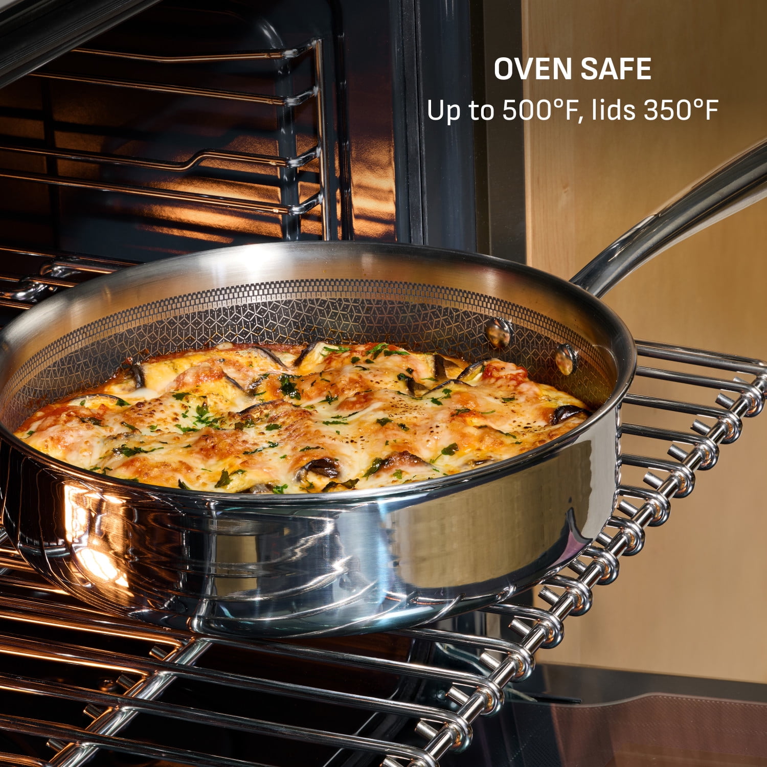 T-fal Ceramic HybridMesh Stainless Steel, 12.5 inch frypan with Lid