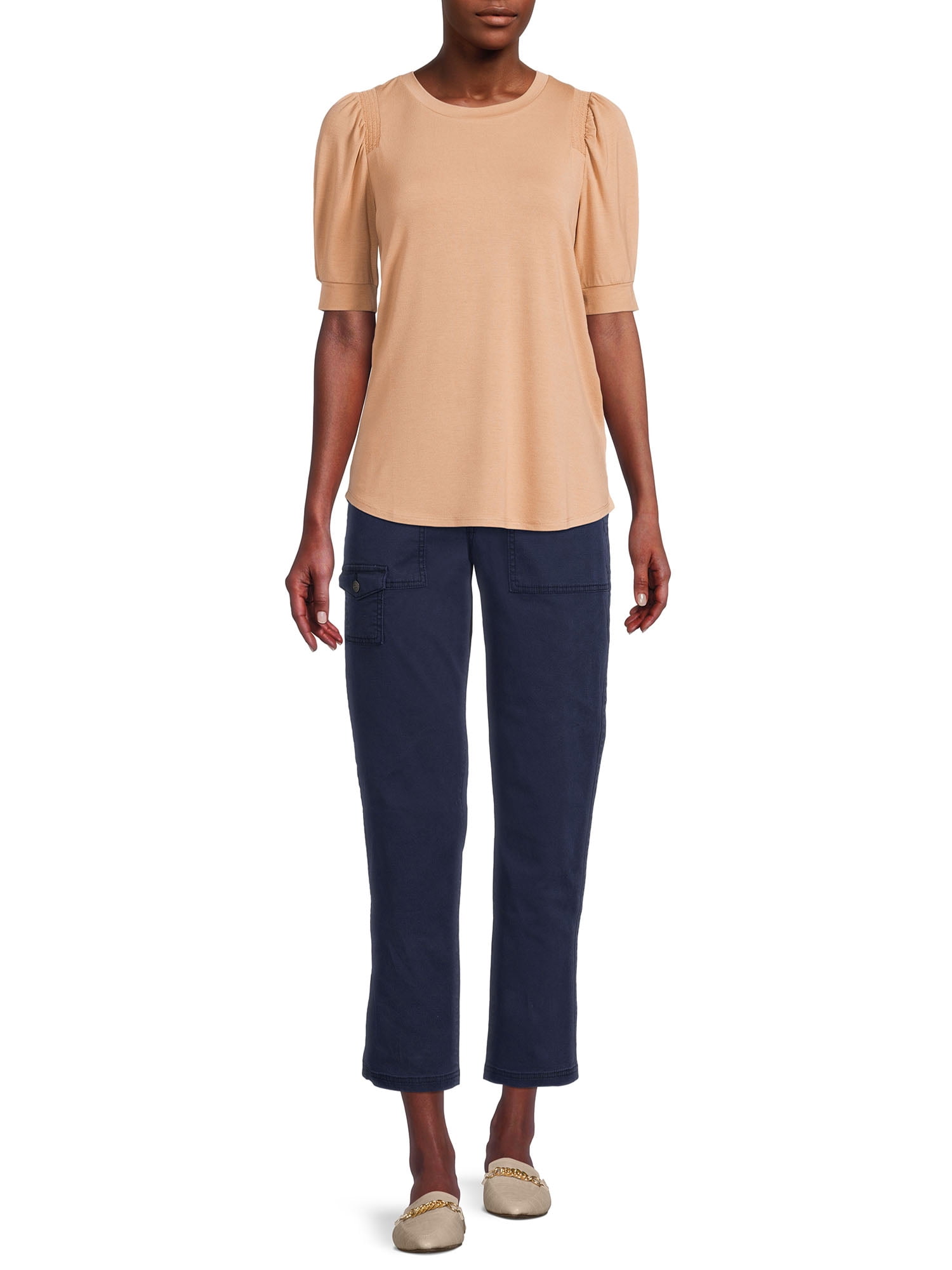 Time and Tru Women's Sheared Shoulder Top
