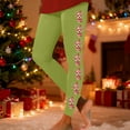 thumbnail image 2 of Fiaer Christmas Black Leggings Women Reindeer Funny Graphic Trendy Xmas Yoga Pants Plus Size High Waisted Stretch Holiday Workout Trousers Green XXL, 2 of 5