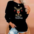 thumbnail image 4 of Sudadera Para Mujer Cuello Redondo Sudadera Con Estampado Navideño Blusa Suelta Tops Sin Capucha Suéter Odeerbi  ODB183547, 4 of 7