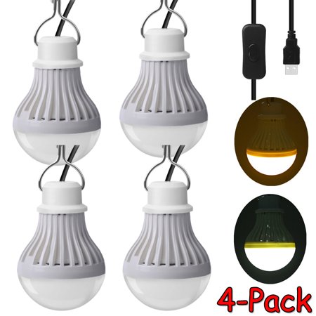 

Elbourn 5W USB Led Light Bulb for Portable Emergency Lighting in Home or Camping Powered by USB(4Pack White)