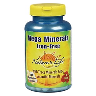 Natures Life - Mega Minerals sans fer, Veg Cap (Btl-plastique) 100CT