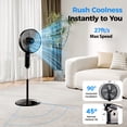 thumbnail image 6 of 16" Oscillating Pedestal Fan with Remote, 3-Speed Stand up Fan with Adjustable Height and Tilt, Less Noise Cooling Fan, for Home Office Room Bedroom, 6 of 6