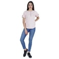 thumbnail image 2 of Inkmeso Solid Roll-Up Sleeve Tops For Women Round Hem Tshirt Summer Everyday Tee, 2 of 7